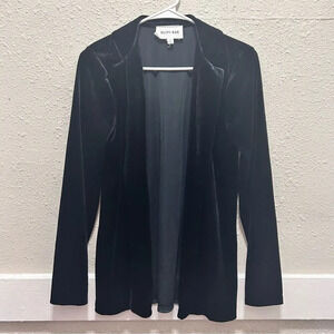 Olive + Oak Black Velvet Open Collared Blazer Jacket M
